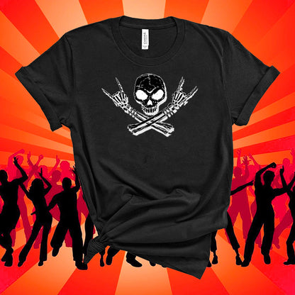 Heavy Metal-hand skeletion Music T shirt