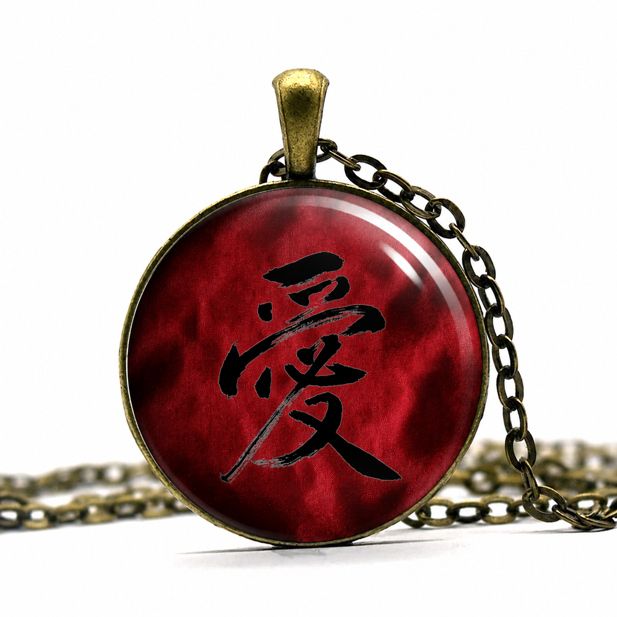 Love kanji necklace, Japanese kanji jewelry Valentine gift romantic gift Kanji art - Denoss