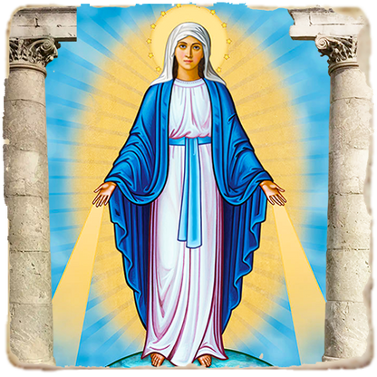 Our Lady of Grace,Marble Icon,Handmade,Baptism gift,Christian Icon