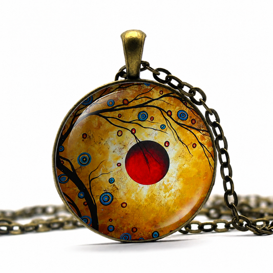 Total Eclipse art necklace,Blood Moon astronomy gift,nature art gift nature jewelry
