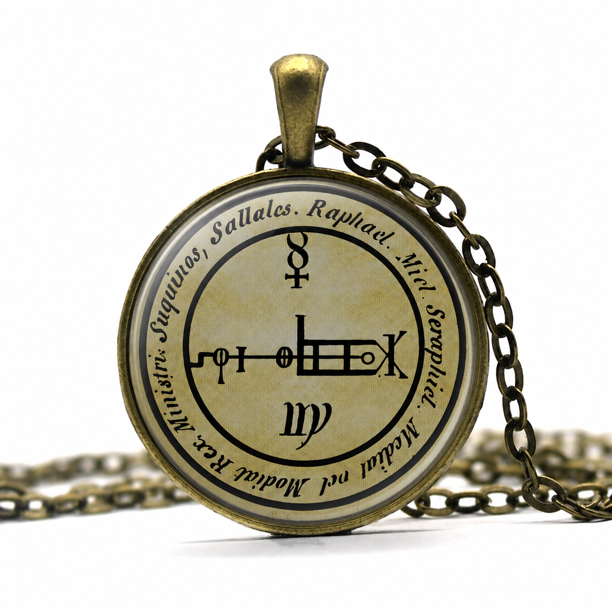 Sigil of Archangel Raphael Pendant Necklace,Saint Raphael Amulet Talisman, Guardian Angel,Seal of St. Raphael