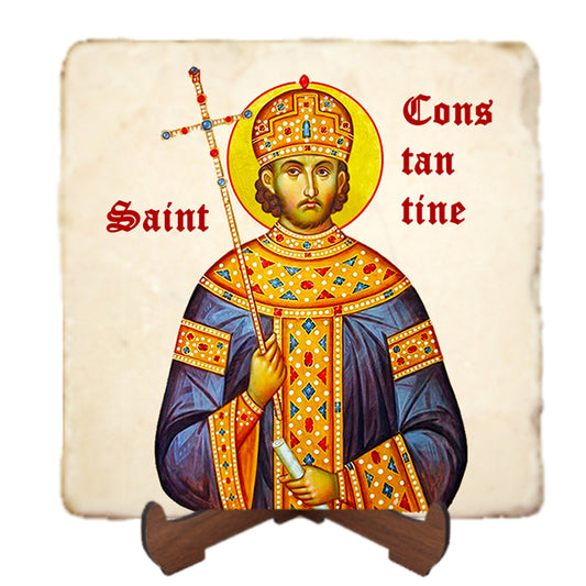 St.Constantine Icon,Men Saints,Marble Icon,Handmade,Prayer gift,Christian Icon