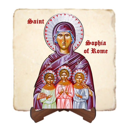 St.Sophia of Rome Icon,Women Saint,Marble Icon,Handmade,Prayer gift,Christian Icon