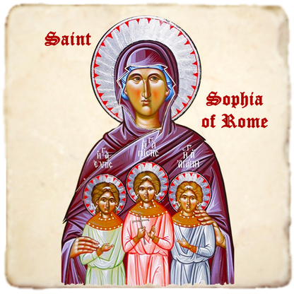 St.Sophia of Rome Icon,Women Saint,Marble Icon,Handmade,Prayer gift,Christian Icon