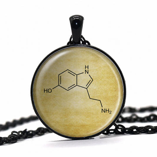 Serotonin molecule necklace,serotonin chemistry pendant,happiness molecule,chemistry teacher science gift