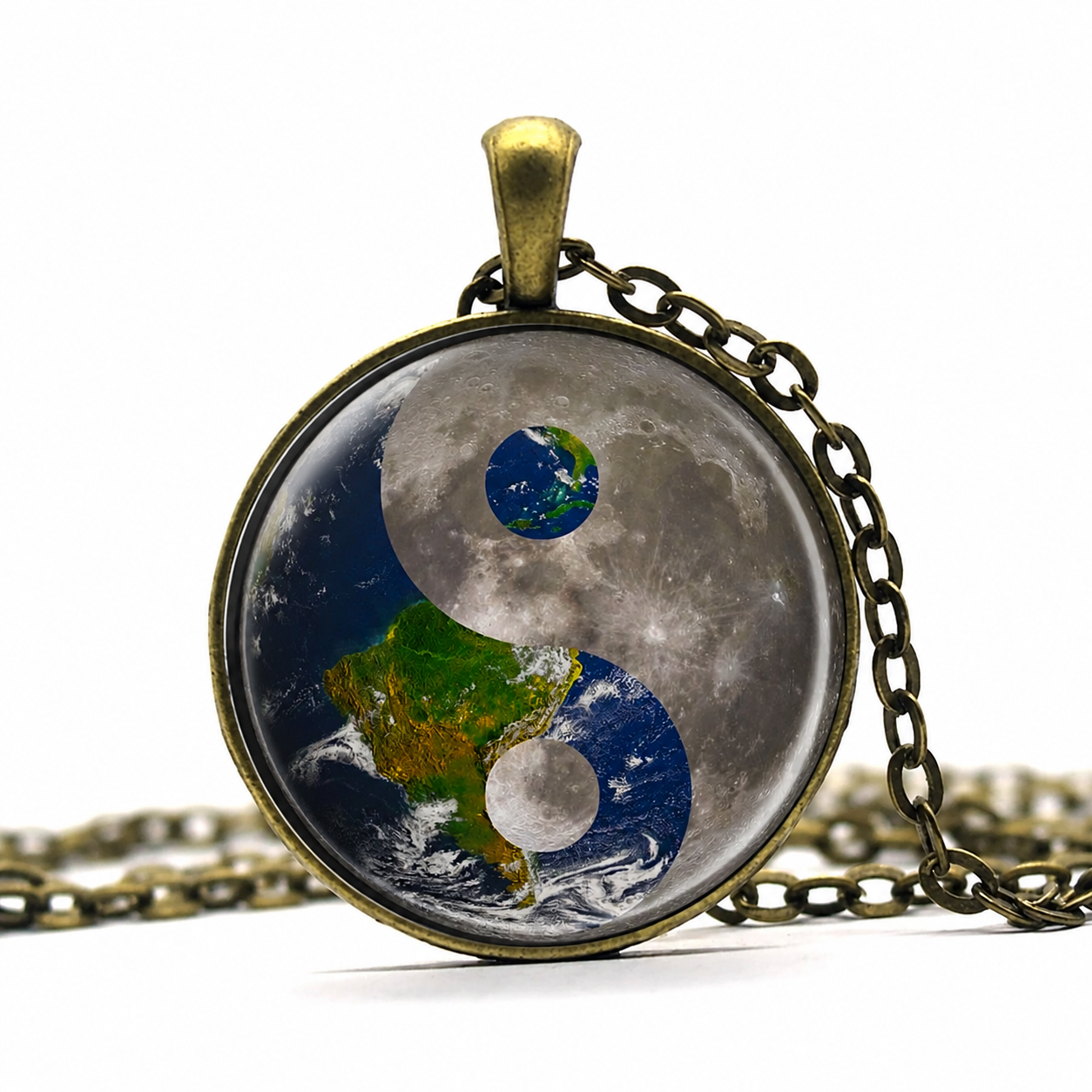Earth and Moon Yin Yang Necklace