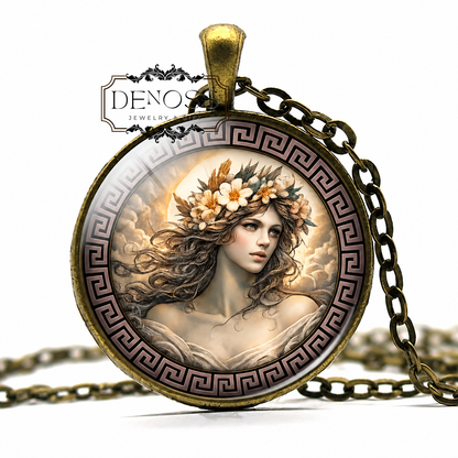 PROSERPINA Necklace,Goddess of the Underworld,Wife of Pluto,Daughter of Ceres,Cycle of Life and Death,Mythology,Roman