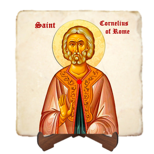 St.Cornelius of Rome Icon,Men Saints,Marble Icon,Handmade,Prayer gift,Christian Icon