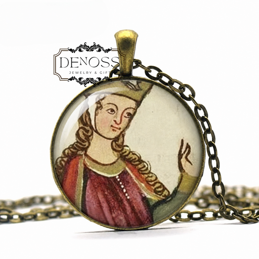 Eleanor of Aquitaine necklace,historical portrait pendant Necklace,Queen Necklace