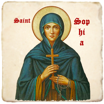 St.Sophia Icon,Women Saint,Marble Icon,Handmade,Prayer gift,Christian Icon