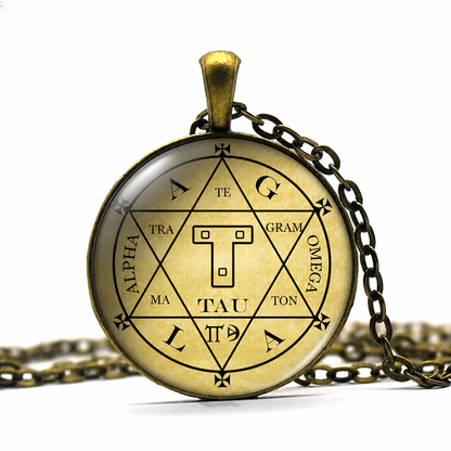 Hexagram of Solomon Pendant Necklace,Sacred Geometry Seal,Talisman,Kabbalah Amulet, Goetia Hexagram Seal of Solomon Symbol ,Occult Key