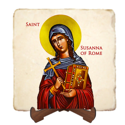 St.Susanna of Rome Icon,Women Saint,Marble Icon,Handmade,Prayer gift,Christian Icon