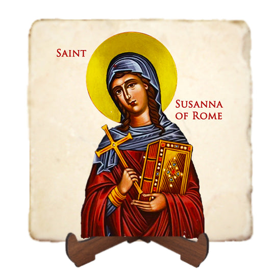 St.Susanna of Rome Icon,Women Saint,Marble Icon,Handmade,Prayer gift,Christian Icon