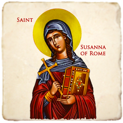 St.Susanna of Rome Icon,Women Saint,Marble Icon,Handmade,Prayer gift,Christian Icon