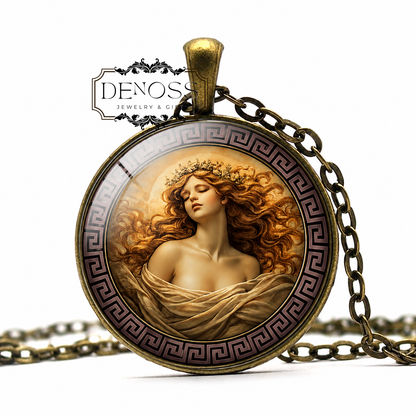 PSYCHE Necklace,Goddess of the Soul,Breath of Life,Wife of Eros,Greek,Mythology,Art Pendant Necklace,Glass Pendant