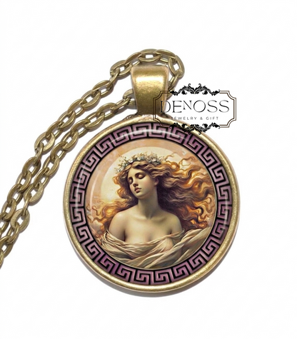 PSYCHE Necklace,Goddess of the Soul,Breath of Life,Wife of Eros,Greek,Mythology,Art Pendant Necklace,Glass Pendant