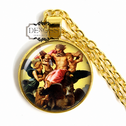 Ezekiel's Vision Art Pendant Necklace,Raphael Painting,Biblical Jewellery