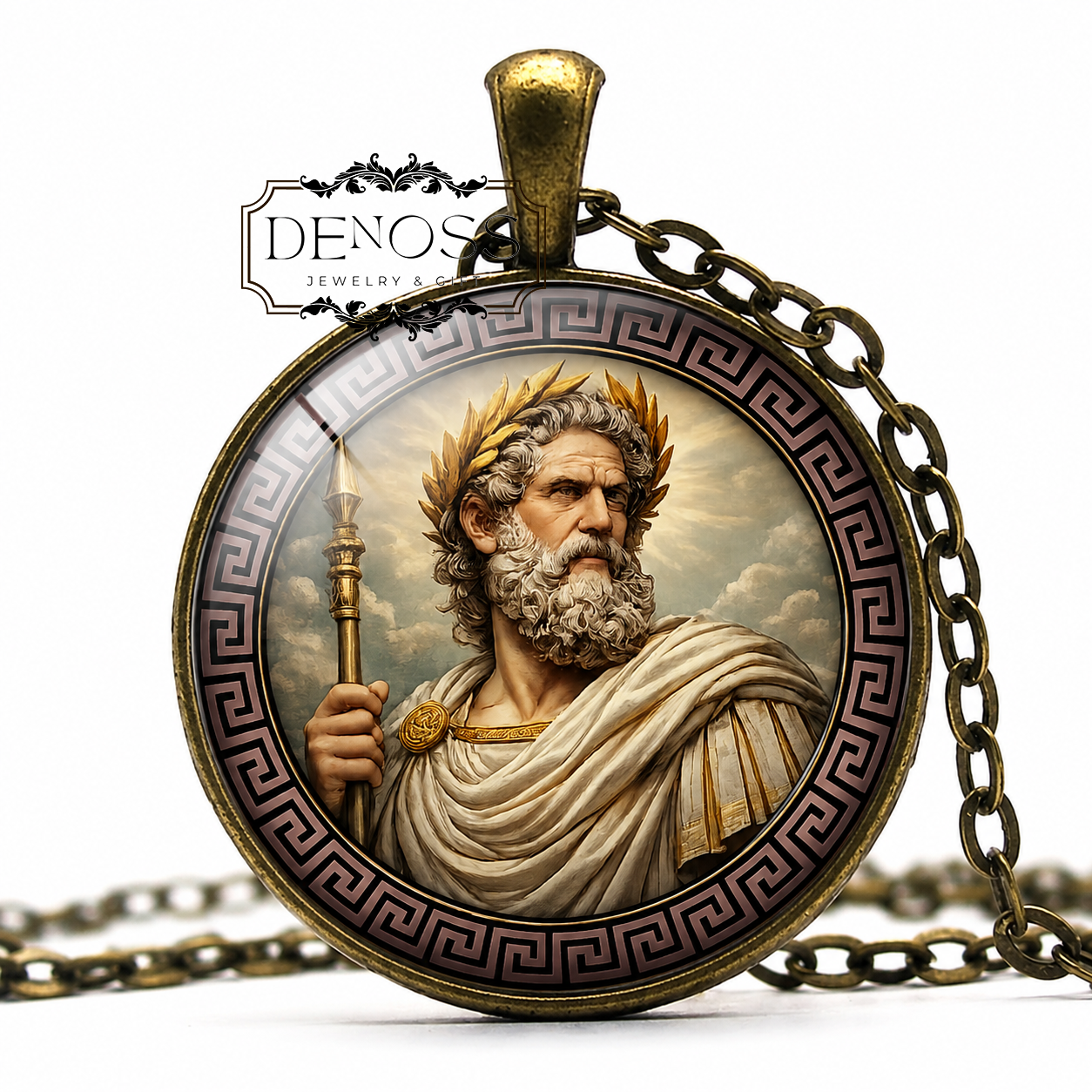 QUIRINUS Necklace,God of War,God of Civic Unity,God of the Roman State,Mythology,Art Pendant Necklace,Glass Pendant
