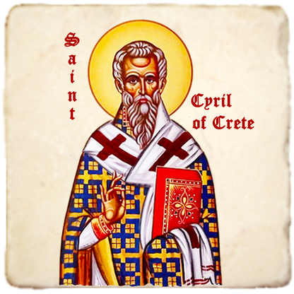 St.Cyril of Crete Icon,Men Saints,Marble Icon,Handmade,Prayer gift,Christian Icon