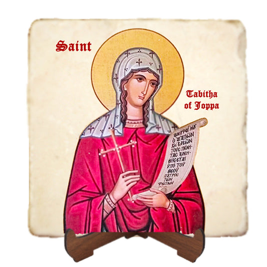 St.Tabitha of Joppa Icon,Women Saint,Marble Icon,Handmade,Prayer gift,Christian Icon