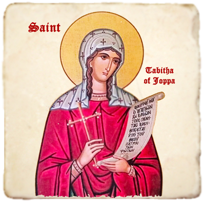 St.Tabitha of Joppa Icon,Women Saint,Marble Icon,Handmade,Prayer gift,Christian Icon