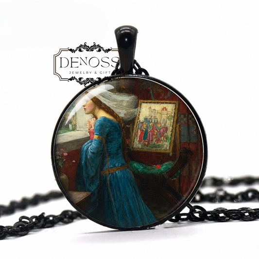 Fair Rosamund Pendant Necklace,JW Waterhouse Pre-Raphaelite Art Necklace