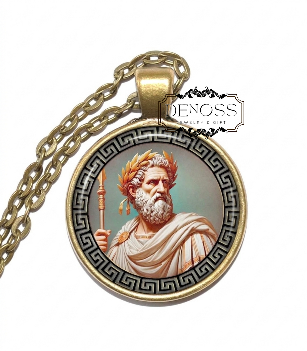 QUIRINUS Necklace,God of War,God of Civic Unity,God of the Roman State,Mythology,Art Pendant Necklace,Glass Pendant