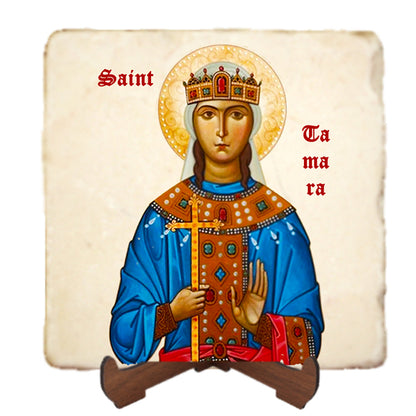 St.Tamara Icon,Women Saint,Marble Icon,Handmade,Prayer gift,Christian Icon