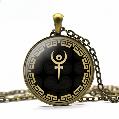 Hades Sigil Pendant Necklace,Hades Symbol Religious Amulet,God of the Underworld of Death Hades Greek God Symbol Sigil,Greek mythology