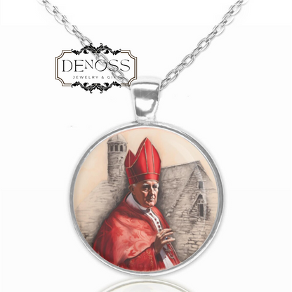 Saint Lawrence O'Toole Necklace,Religious Pendant Medal