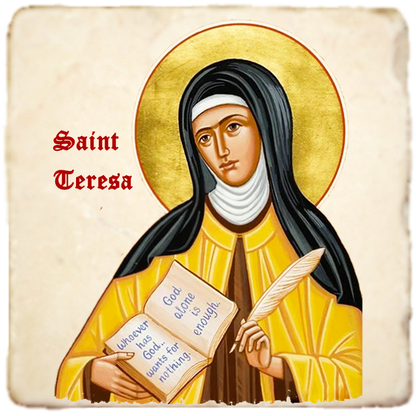 St.Teresa of Avila Icon,Women Saint,Marble Icon,Handmade,Prayer gift,Christian Icon