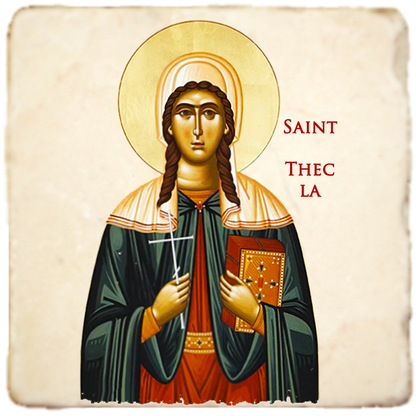 St.Thecla Icon,Women Saint,Marble Icon,Handmade,Prayer gift,Christian Icon