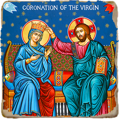 Coronation of the Virgin Mary Icon,Marble Icon,Handmade,Prayer gift,Christian Icon