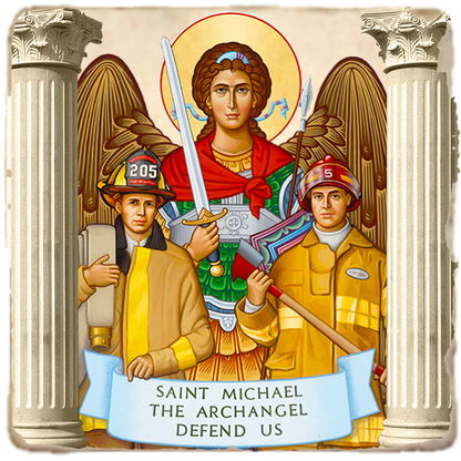 Saint Michael Protector of Firefighters Icon,Marble Icon,Handmade,Baptism gift,Christian Icon