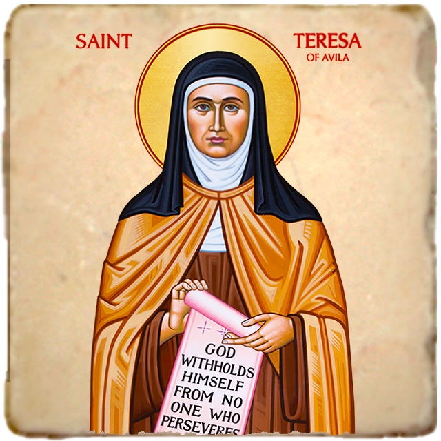 St.Teresa of Avila Icon,Women Saint,Marble Icon,Handmade,Prayer gift,Christian Icon