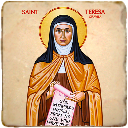 St.Teresa of Avila Icon,Women Saint,Marble Icon,Handmade,Prayer gift,Christian Icon