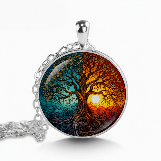 Tree Necklace,Red Tree of Life Tree Jewelry,Zen Yoga Jewelry,Gift for Mother,Sister,Gift Family Tree Pendant,Art Pendant,Nature Jewelry