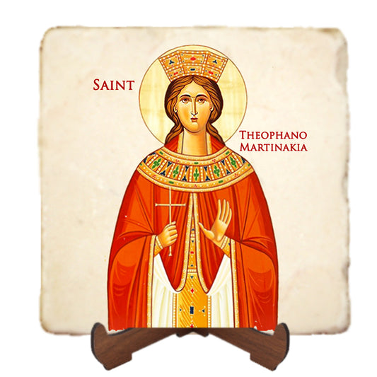 St.Theophano Icon,Women Saint,Marble Icon,Handmade,Prayer gift,Christian Icon