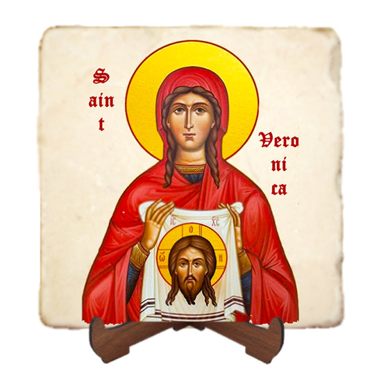 St.Veronica Icon,Women Saint,Marble Icon,Handmade,Prayer gift,Christian Icon