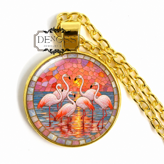 FLAMINGO Necklace for Fan of Tropical Beach