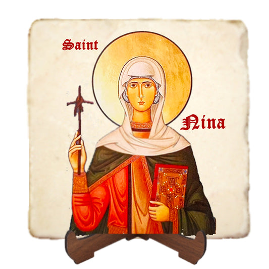 St.Nina Icon,Women Saint,Marble Icon,Handmade,Prayer gift,Christian Icon