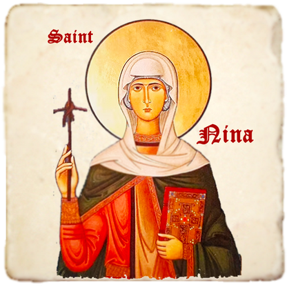 St.Nina Icon,Women Saint,Marble Icon,Handmade,Prayer gift,Christian Icon