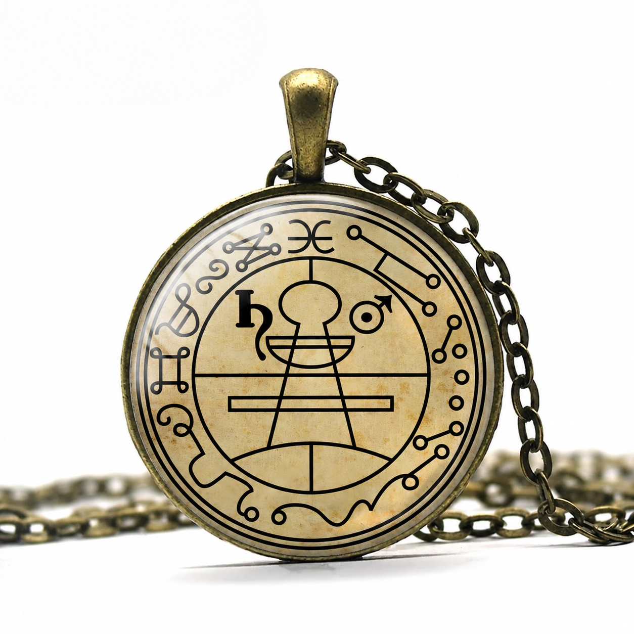 Secret Seal of Solomon Necklace,Seal of Solomon Amulet Talisman,King Solomon Pentacle Pendant,Occult Symbol,Goetia Ritual Circle Seal