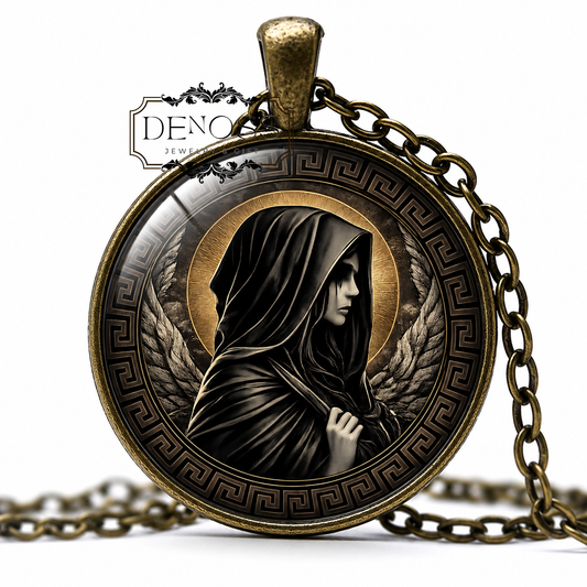 STYX Necklace,Titaness,Goddess of the River Styx,Oaths,Loyalty,Binding Nature of Promises,Greek,Mythology,Glass Pendant