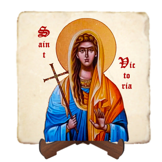 St.Victoria Icon,Women Saint,Marble Icon,Handmade,Prayer gift,Christian Icon