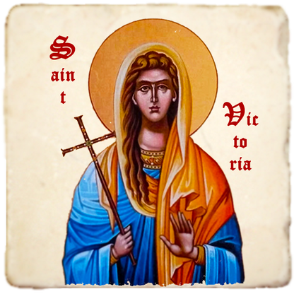 St.Victoria Icon,Women Saint,Marble Icon,Handmade,Prayer gift,Christian Icon