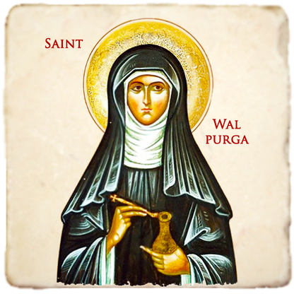 St.Walpurga Icon,Women Saint,Marble Icon,Handmade,Prayer gift,Christian Icon