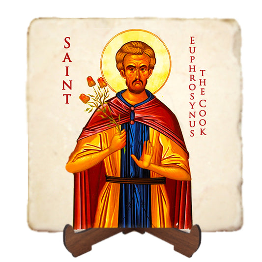 St.Euphrosynus Icon,Men Saints,Marble Icon,Handmade,Prayer gift,Christian Icon