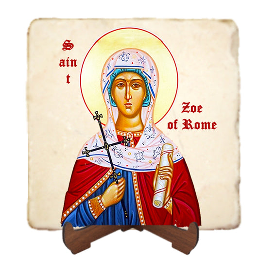 St.Zoe of Rome Icon,Women Saint,Marble Icon,Handmade,Prayer gift,Christian Icon