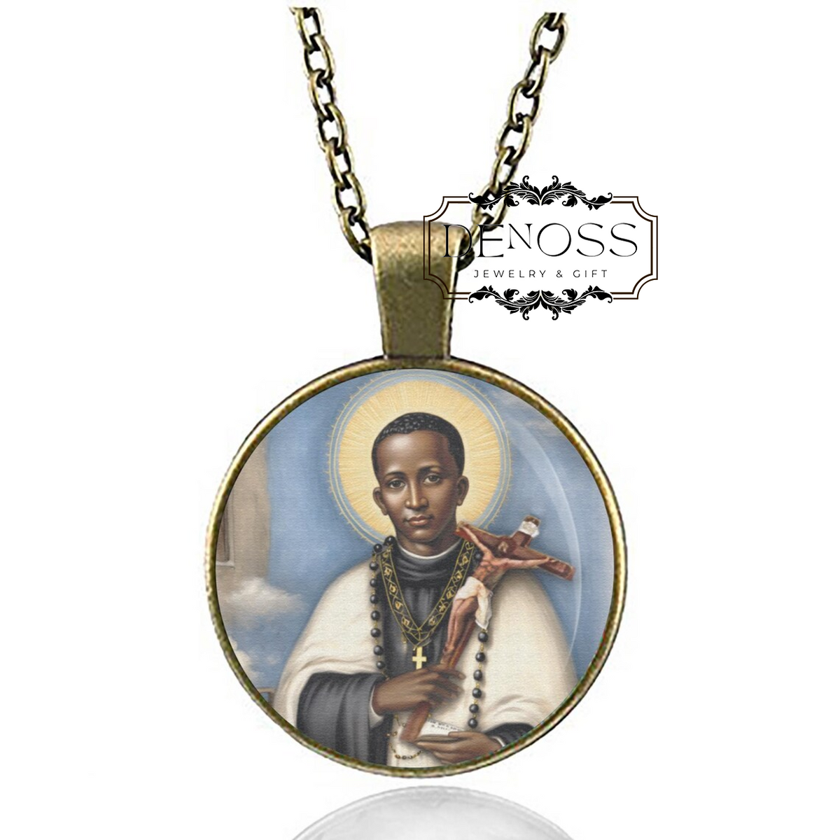Saint Martin de Porres Catholic Necklace,Medal Dominican Order Brother Pendant